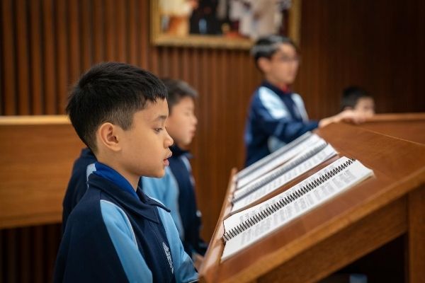 St Marys Cathedral Catholic College Sydney students reading musical composition