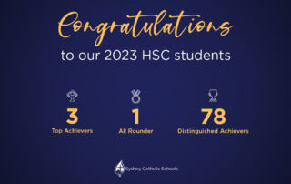 Graphic showing St Mary's Cathedral College Sydney HSC results 2023