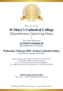 Invitation---St-Mary's-Cathedral-College-2024-Bicentenary-Opening-Mass