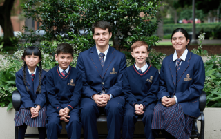 Photo of male and female St Mary's Cathedral College students of different ages